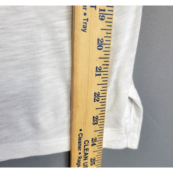 Aeropostale Crop Tee T-shirt Womens L White Semi Sheer V- Neck Short Sleeves New - Picture 7 of 13